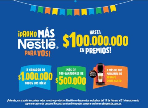 Promo Más Nestlé 2025: Ganá $1.000.000 por día