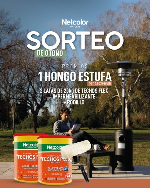 Promo Netcolor Pinturas: Ganá una estufa exterior y productos para techos