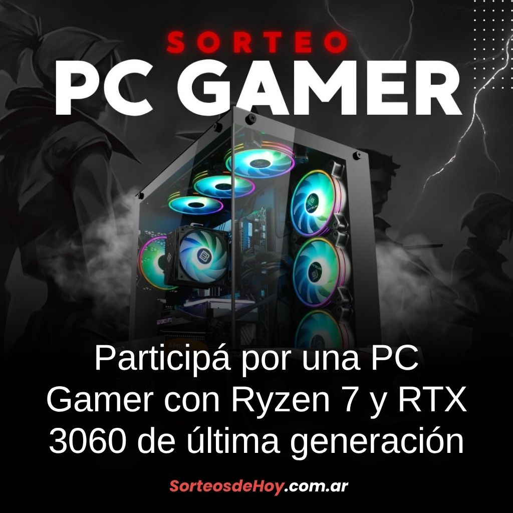 Participá por una PC Gamer con Ryzen 7 y RTX 3060: potencia sin límites para tu setup