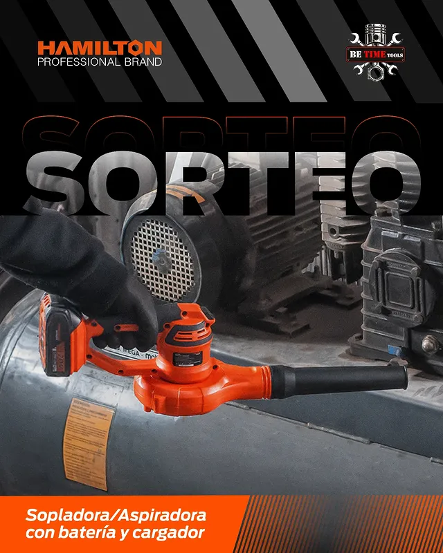 Sorteo de Betime Tools: Ganá una sopladora aspiradora Hamilton con batería y cargador