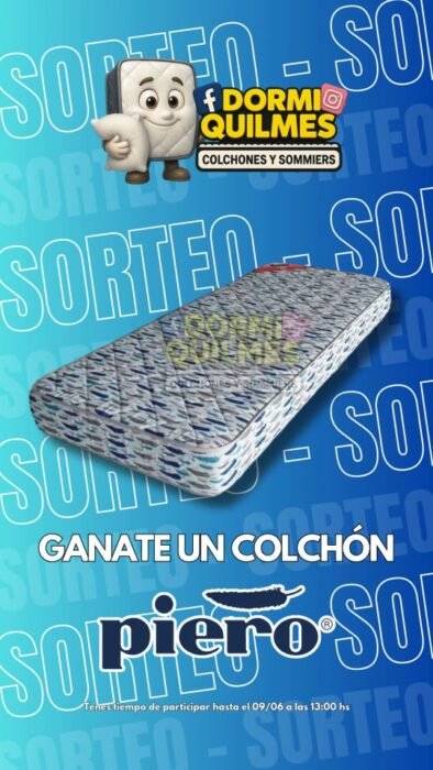Participá del sorteo de DormiQuilmes y ganá un colchón Piero para renovar tu descanso
