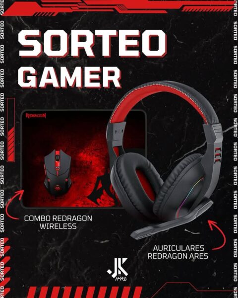 Ganá auriculares Redragon Ares y un combo gamer Redragon Wireless en el sorteo de JK Store