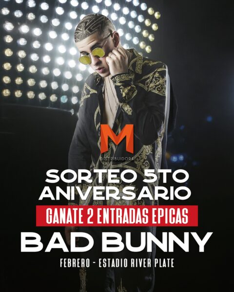 Ganá 2 entradas para ver a Bad Bunny en River Plate en el sorteo de M Distribuidora