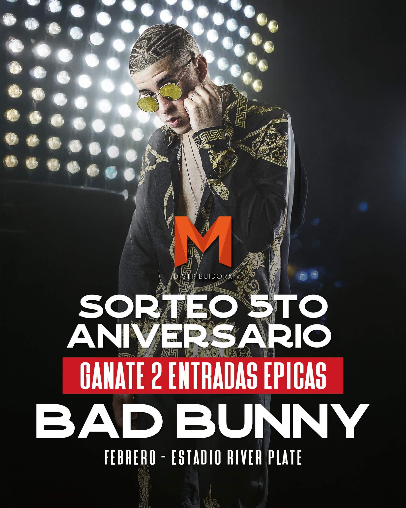 Ganá 2 entradas para ver a Bad Bunny en River Plate en el sorteo de M Distribuidora