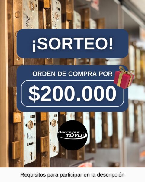 Ganá una orden de compra de $200.000 participando gratis del sorteo de Herrajes Tuyu