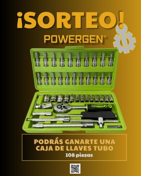Participá del sorteo de Powergen y ganá una caja de llaves tubo de 108 piezas
