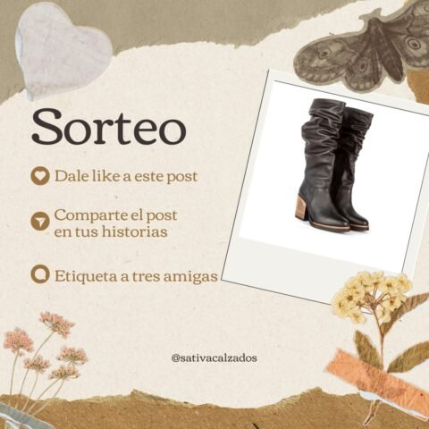 Ganá unas botas largas Yucca negras de cuero con el sorteo de Sativa Calzados