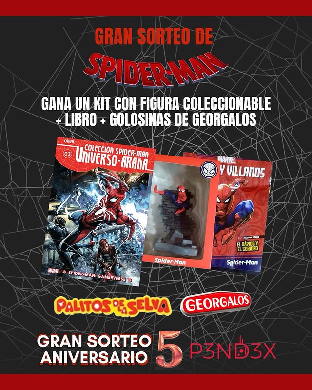 Participá por premios de Spider-Man y productos Georgalos en el sorteo aniversario de Pendex
