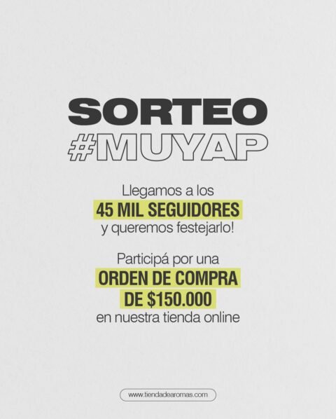 Participá del sorteo de Tienda de Aromas y ganá una orden de compra de $150.000