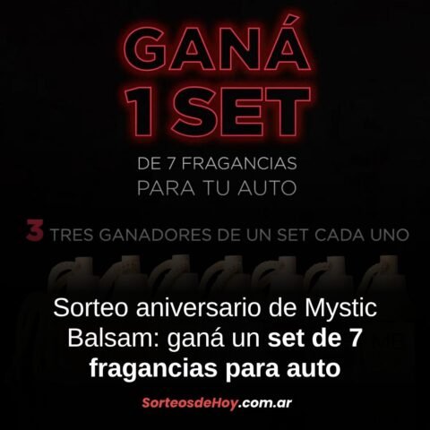 Ganá uno de los tres sets de fragancias para auto que regala Mystic Balsam – Ganadores Seleccionados