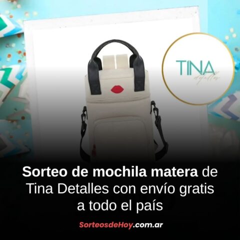 Ganá una mochila matera con estilo y envío gratis participando del sorteo de Tina Detalles