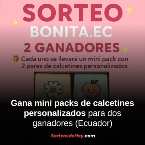 Promo Bonita 2025: Gana un mini pack de calcetines personalizados para dos ganadores (Ecuador)