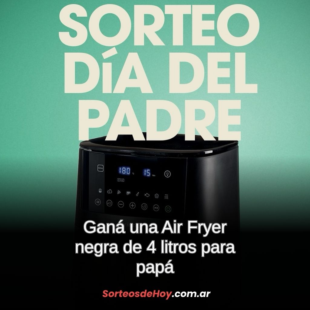 Participá del sorteo de Ariete y ganá una Air Fryer negra de 4 litros para papá