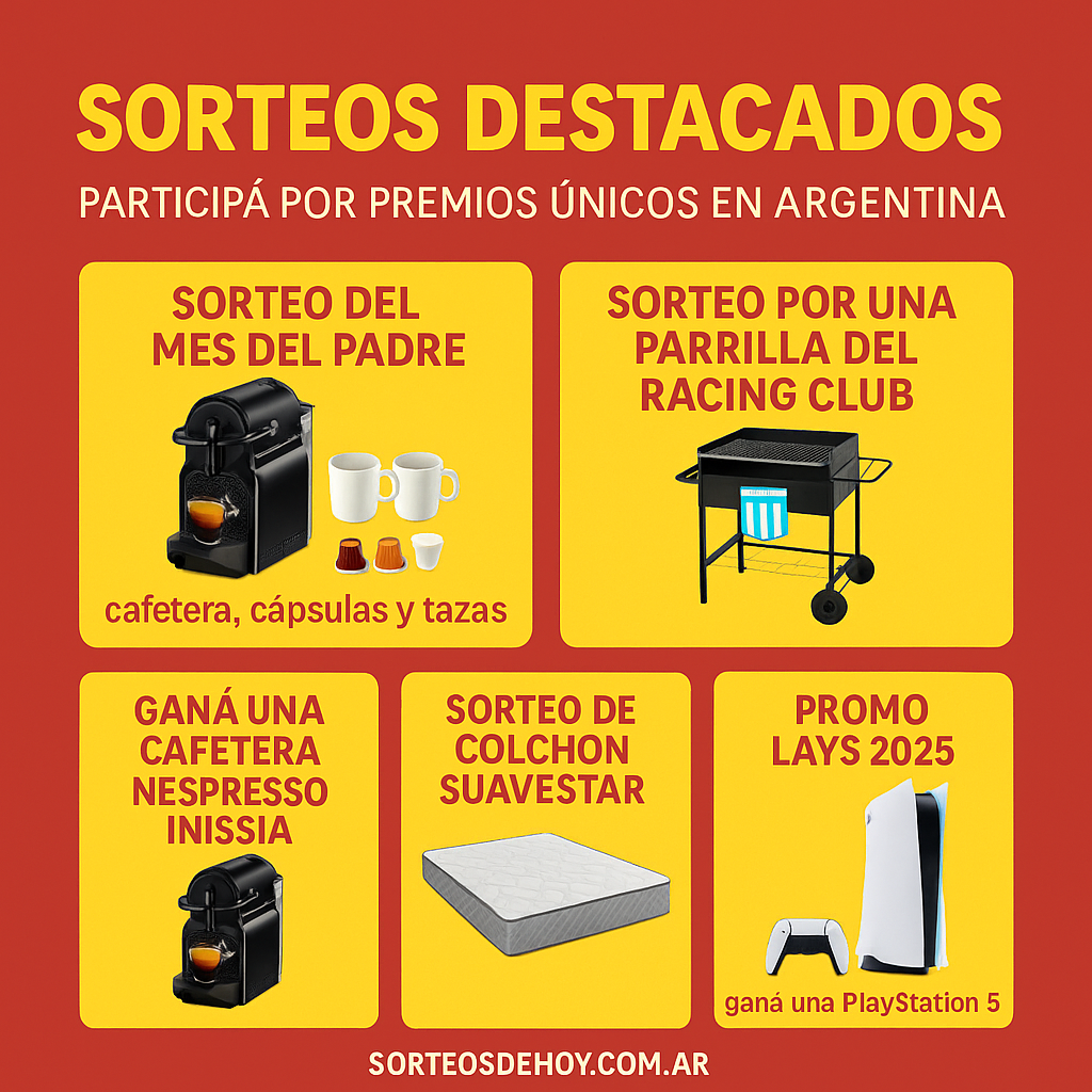 Participá por cafetera, colchón, PlayStation 5, parrilla y más premios en estos increíbles sorteos