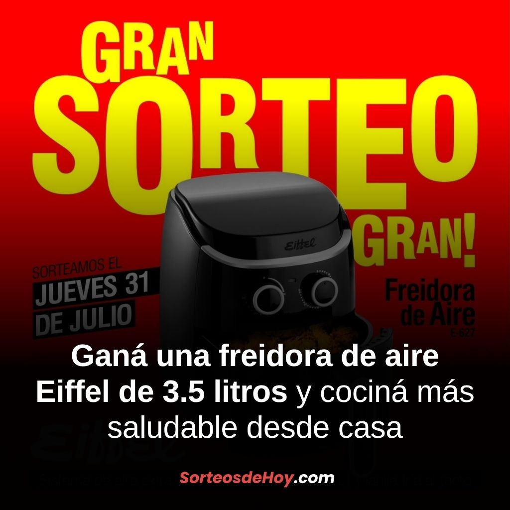 Ganá una freidora de aire Eiffel de 3.5L y cociná más saludable