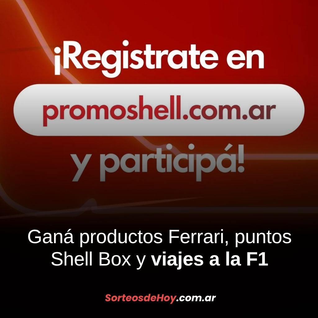 Promo Shell 2025: Gana premios Ferrari como remeras, mochilas, puntos y viajes a la Fórmula 1