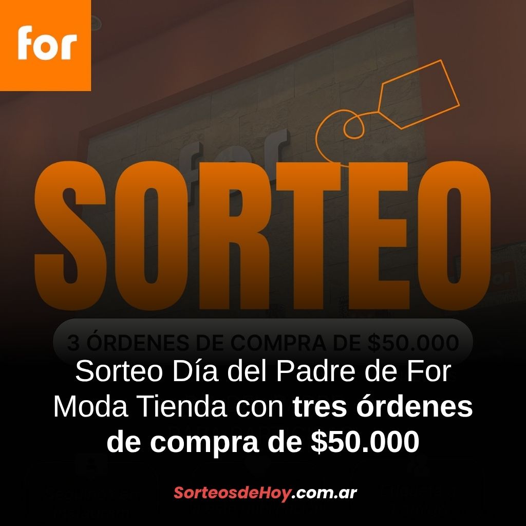 Sorteo por el Día del Padre con For Moda Tienda: Ganá órdenes de compra por $50.000