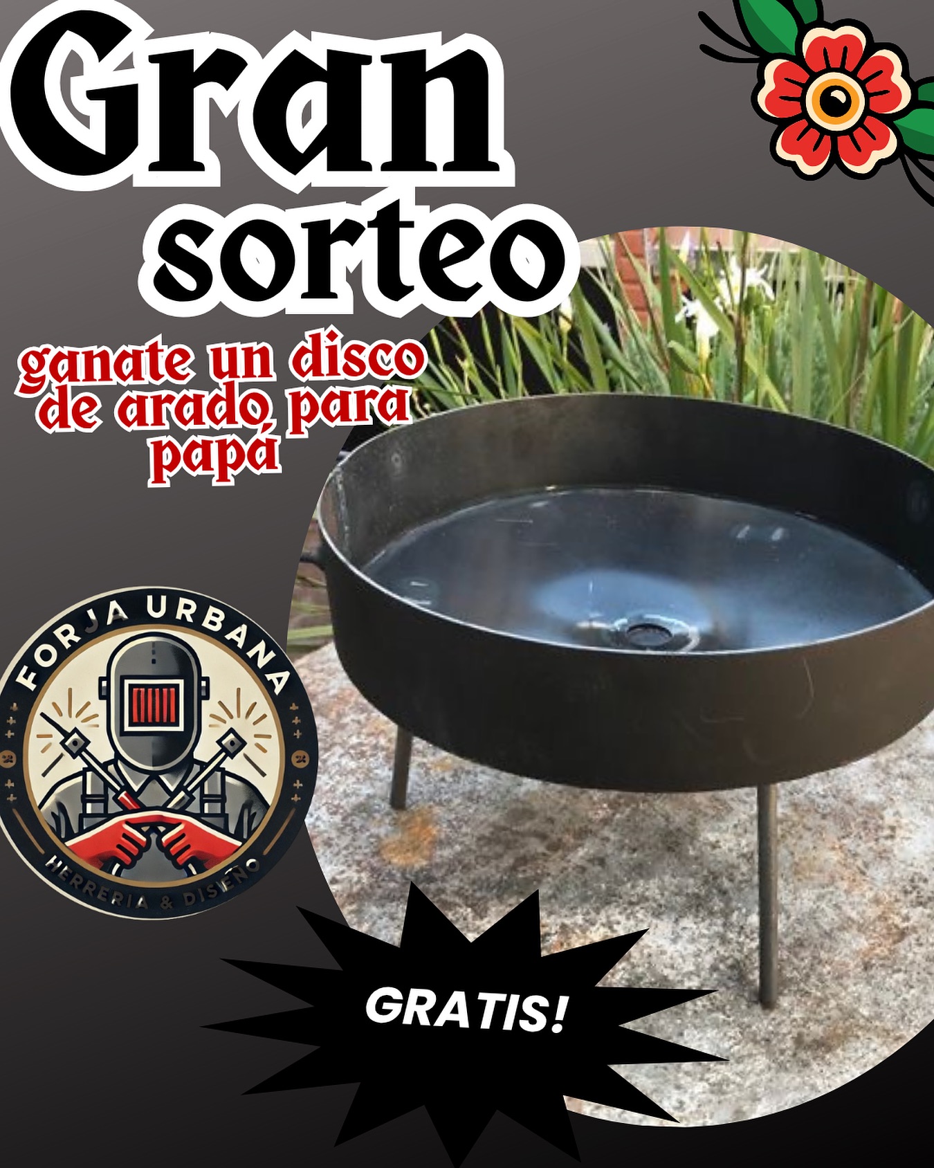 Ganá un disco de arado de Forja Urbana y regalale a papá el mejor asado