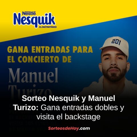 Promo Nesquik 2025: Gana entradas dobles para el concierto de Manuel Turizo y visita los Estudios 5020 (España)