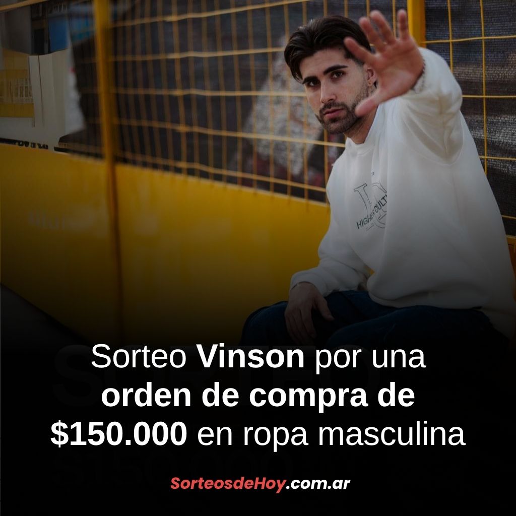 Ganá una orden de compra de $150.000 en ropa masculina con el sorteo de Vinson