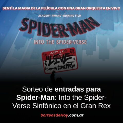 Ganá entradas para ver Spider-Man: Into the Spider-Verse Sinfónico en el Gran Rex