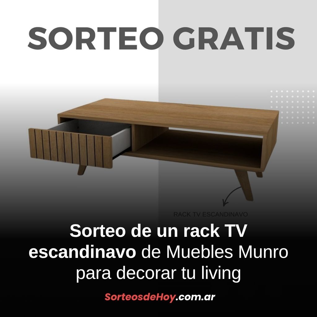 Participá del sorteo por un rack TV escandinavo gracias a Muebles Munro