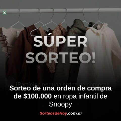 Participá del sorteo de una orden de compra de $100.000 en Snoopy