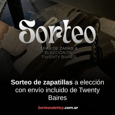 Participá por un par de zapatillas a elección con envío incluido cortesía de Twenty Baires – Ganadora: @juu.lyyy_