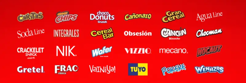 Imagen con logos de marcas participantes en la Promo Costa 2025 como Chocman, Pokeke, FRAC, NIK y más.