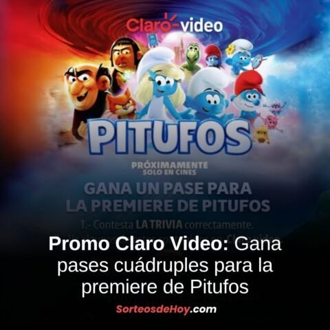 Promo Claro Video 2025: Gana pases cuádruples para la premiere de Pitufos (México)